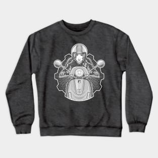 DoubleGood Scootergirl [white print] Crewneck Sweatshirt